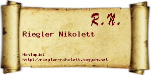 Riegler Nikolett névjegykártya